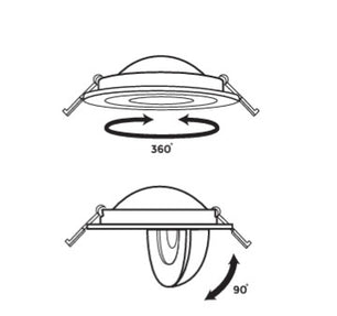 4 Inch 9 Watt Recessed LED Gimbal, Color Adjustable (5CCT), White Trim - CL-DM-49-5CCT-WH