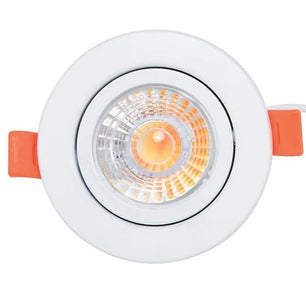 3 in. 7W White/Round Trim LED Gimbal Recessed Integrated Light, Color Changeable (3000/4000/5000) - C5202