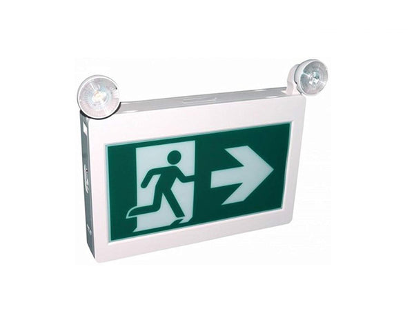 LED Running Man Exit Sign Combo Emergency Light with 2 Heads, cUL Listed (6 Packs) - EX12V2X3W-120.3487V