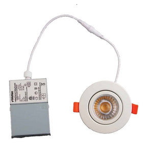 3 in. 7W White/Round Trim LED Gimbal Recessed Integrated Light, Color Changeable (3000/4000/5000) - C5202