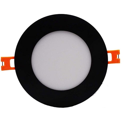 4 in. 10W Black/Round Trim LED Flat Recessed Integrated Light, Color Changeable 3CCT - VO-RP4W10-120-D-3WAY-BL