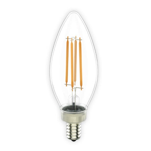 3.8W Daylight (5000K) C35 Bulb and  E12 Base, LED Filament Candle Light Bulb, Dimmable, 120V AC - VO-FCAW3.8-120-50-D