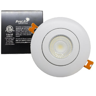 4 in. 9W White/Round Trim LED Gimbal Recessed Integrated Light, Color Changeable (3000/4000/5000K)
