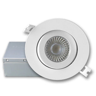 4 in. 9W White/Round (Gimbal) Trim LED Flat Recessed Integrated Light, Color Adjustable 3 CCT - CL409VTW