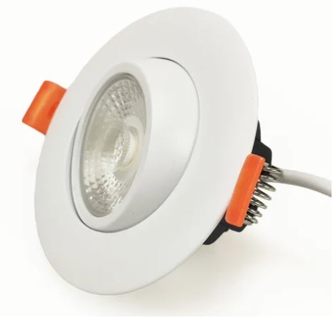 3 in. 8W White/Round Trim LED Gimbal Recessed Integrated Light, Color Changeable (3000/4000/5000K) - 3SLG08-3CCT-WH